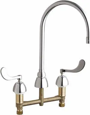 CHICAGO FAUCET 786-GN8AE72ABCP Gooseneck Kitchen/Bathroom Faucet, Manual, 8"