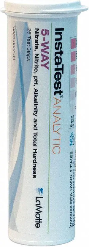 LAMOTTE 3038-G Test Strips 5in1,Nitrate,pH,Alkalinity