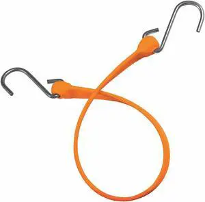 Orange Polyurethane Bungee Strap with S-Hooks, Bungee Length: 36"