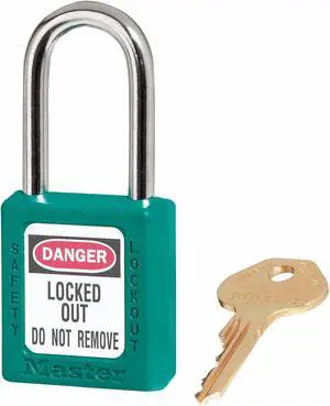 Master Lock Lockout Padlock,KD,Teal,1-3/4"H  410TEAL
