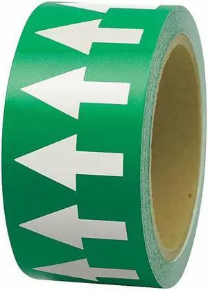 INCOM PMA152 Arrow Tape,White/Green,1 In. W, PMA152