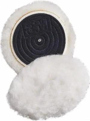 3m Buffing Pad,  Diameter 3",  Thickness 15/16" White  Wool  85084