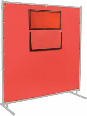 STEINER 384-338F-6X8 Welding Curtain With Window, Silicone-Coated Fiberglass, 8