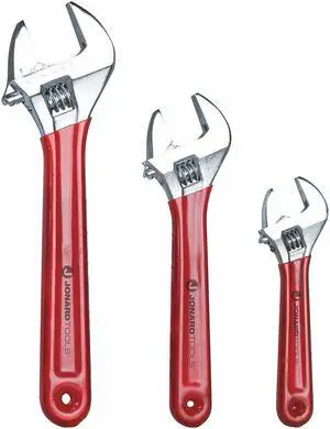 JONARD TOOLS AW-6810 Adj. Wrench Set,6",8",10",Chrome,3 Pc.