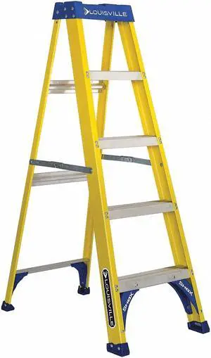 LOUISVILLE FS2005 5 ft Fiberglass Stepladder, 250 lb Capacity