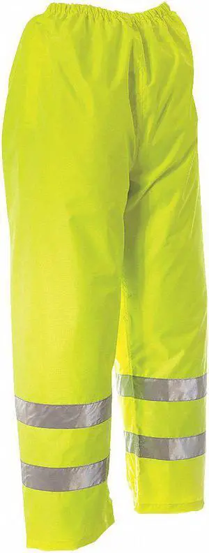 VIKING D6323WPG-XL Hi-Visibility Rain Bib Pants, 150D Rip-Stop Polyester,