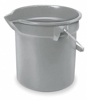 Rubbermaid Commercial 14-Quart Round Utility Bucket, 12" Diameter x 11-1/4"h, Gray Plastic