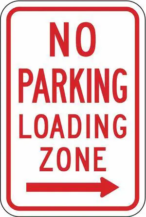 LYLE R7-6R-12HA No Parking Loading Zone Sign,18" x 12, R7-6R-12HA