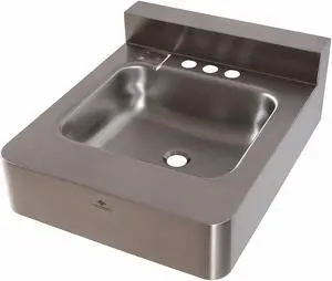 ACORN CONTROLS 1953-1-09-GT-H34 Silver Bathroom Sink, Stainless Steel, Wall
