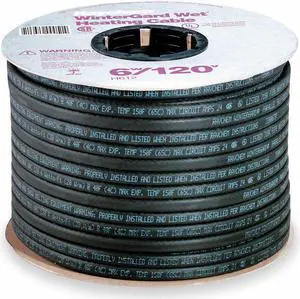 RAYCHEM 734921-000 Cut-to-Length Electric Heating Cable, 120VAC, 250 ft L x