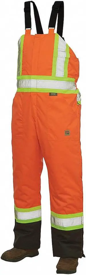 TOUGH DUCK S79821 3X Hi-Vis Insulated Bibs, Florescent Orange