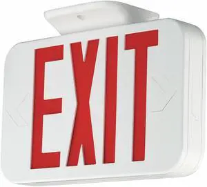 1 or 2 Face LED Exit Sign, White Plastic Housing, Red Letter Color 1 or 2 Face LED Exit Sign, White Plastic Housing, Red Letter Color