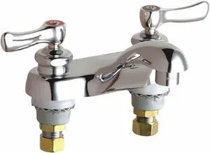 CHICAGO FAUCET 802-VE64ABCP Manual Low Arc Bathroom Faucet, 4" Mount, Polished