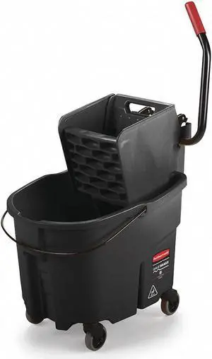 Rubbermaid Commercial Products Black Plastic Mop Bucket and Wringer, 8-3/4 gal.