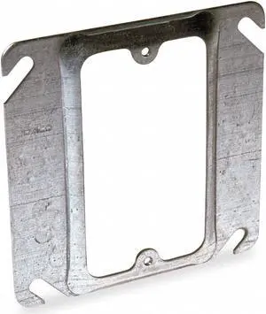 RACO 768 Mud Ring, 1 Gang, Galvanized Zinc, Square Box Type