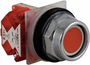 SCHNEIDER ELECTRIC 9001KR2RH6 Non-Illuminated Push Button, 30 mm, 1NC, Red