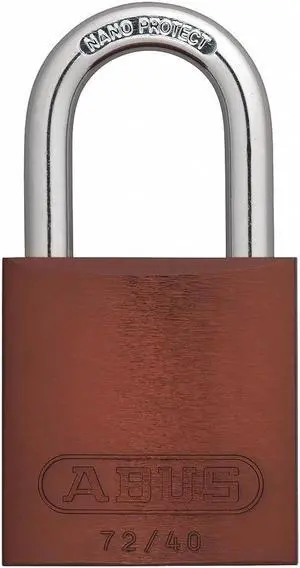 Abus Alike-Keyed Padlock, Open Shackle Type, 1" Shackle Height, Brown  19331