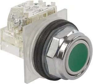 Schneider Electric Non-Illum Push Button,30mm,1NO,Green  9001KR1GH5