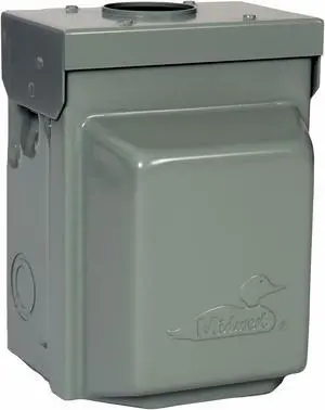 GE U010010 Steel Unmetered Surface Power Outlet, 7-1/8 in H, 5-3/16 in D, NEMA
