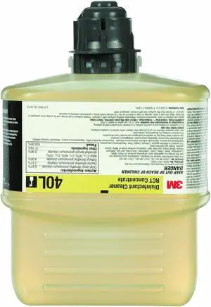 3M 40L Cleaner and Disinfectant, 2L Bottle, Fragrance Free, Yellow