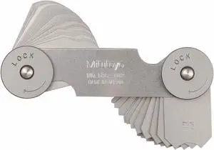 MITUTOYO 186-102 Radius Gage Set,17/64 to 1/2,32 Leaves