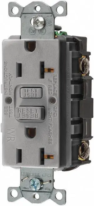 20A Commercial Receptacle, Gray; Tamper Resistant: No