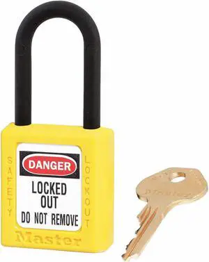 Lockout Padlock, Keyed Alike, Yellow, 1/4 In., PK6