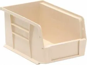 QUANTUM STORAGE SYSTEMS QUS221IV Ivory Hang and Stack Bin, 9-1/4"L x 6"W x 5"H