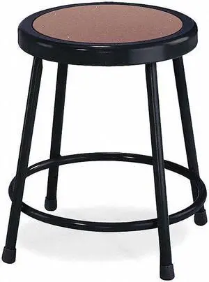 NATIONAL PUBLIC SEATING 6218-10 Round Stool, Height Range 18", Masonite Board