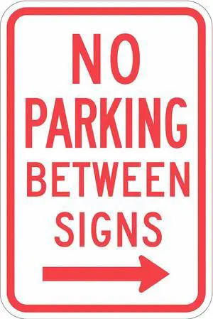 LYLE T1-1051-HI_12x18 No Parking Sign, 12" W, 18" H, English, Aluminum, White