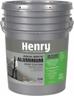 HENRY HE558018 Aluminum Roof Coating, 5 gal, Pail, Silver