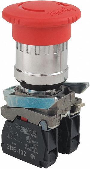 SCHNEIDER ELECTRIC XB4BS8444 Emergency Stop Push Button, 22 mm, 2NC, Red