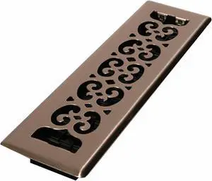 DECOR GRATES SPH214-NKL 2-1/4" x 14" Floor Register, Brushed Nickel