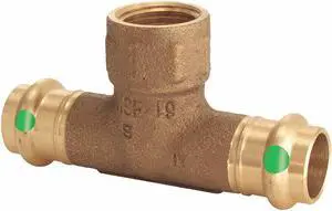 Viega ProPress 2917.2ZL Bronze Tee, 1" x 1" x 1/2"