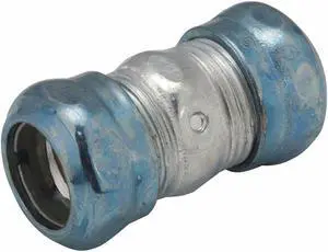 RACO 2926RT EMT Coupling, 1-1/2 in, Compression, Steel, Zinc Plated, Blue; Gray