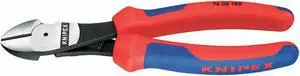 7-1/4" High Leverage Diagonal Cutter, Ergonomic Grip KNIPEX 74 02 180