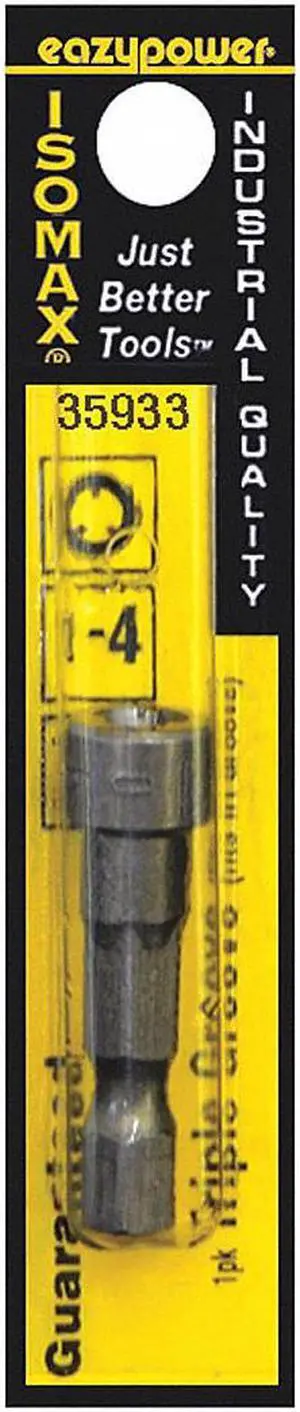 ZORO SELECT 35933 Triple Groove Security Bit,SAE,1/4"