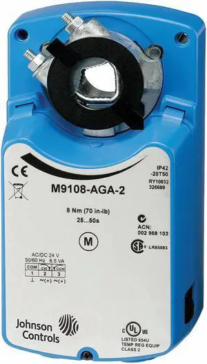 JOHNSON CONTROLS M9108-AGC-2 Electric Actuator,25 to 50 sec.