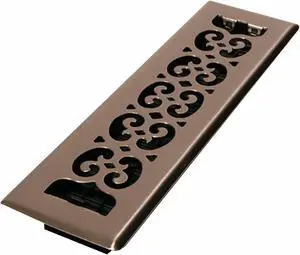 DECOR GRATES SPH212-NKL Floor Register 3.75 X 13.5, Brushed Nickel, Steel