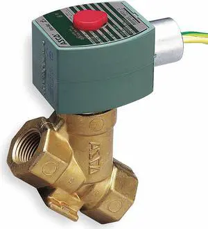 ASCO 8222G047 120V AC Brass Steam Solenoid Valve, Normally Closed, 1/2 in Pipe