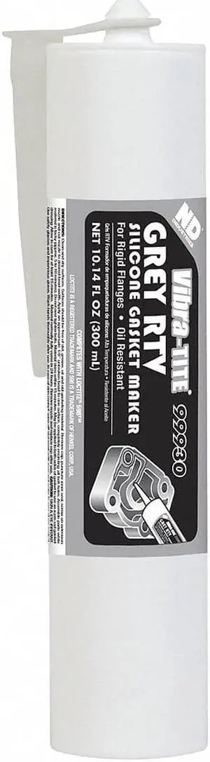 Silicone Gasket Sealant,  500°F Temp. Range,  Full Cure 24 hr.,  Gray,  300mL