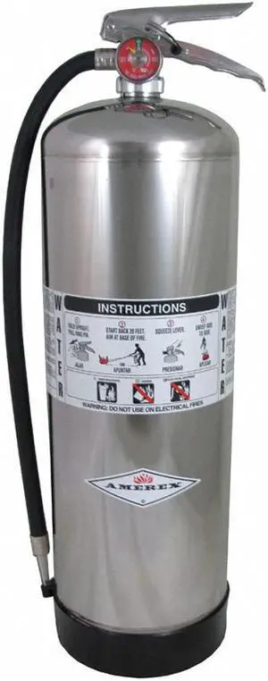 AMEREX 240 Fire Extinguisher, 2A, Water, 2.5 gal