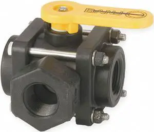 BANJO V100SL 1" FNPT Polypropylene Ball Valve 3-Way Union