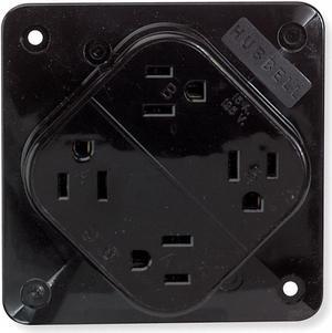 HUBBELL WIRING DEVICE-KELLEMS HBL415 Receptacle, 15 A Amps, 125V AC, Surface