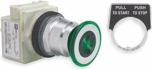 Schneider Electric Illum Push Button Operator,30mm,Green  9001KR8P1G