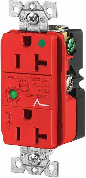 HUBBELL WIRING DEVICE-KELLEMS HBL8362RSA Straight Blade Receptacle, 5-20R, 20