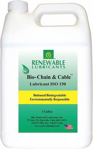 RENEWABLE LUBRICANTS 83083 Chain & Cable Lubricant, 1 gal.