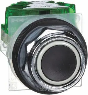 SCHNEIDER ELECTRIC 9001KR1BH5 Flush Push Button Operator, 30 mm, 1NO, Black
