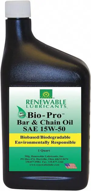 Chainsaw Lubricant,  Jug,  Vegetable Oil,  No Additives,  Not Rated