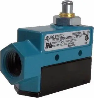 HONEYWELL BZE6-2RQ Limit Switch, Plunger, 1NC/1NO, 15A at 600V AC, Actuator